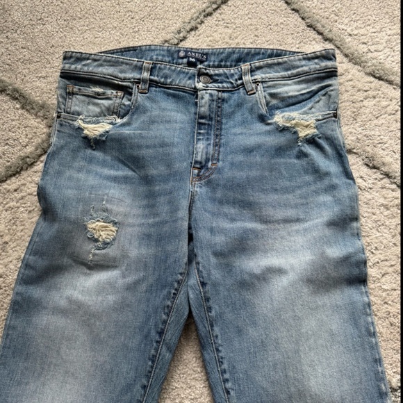 Axel’s jeans straight leg light wash distressed made in Italy size 36 - Picture 3 of 8